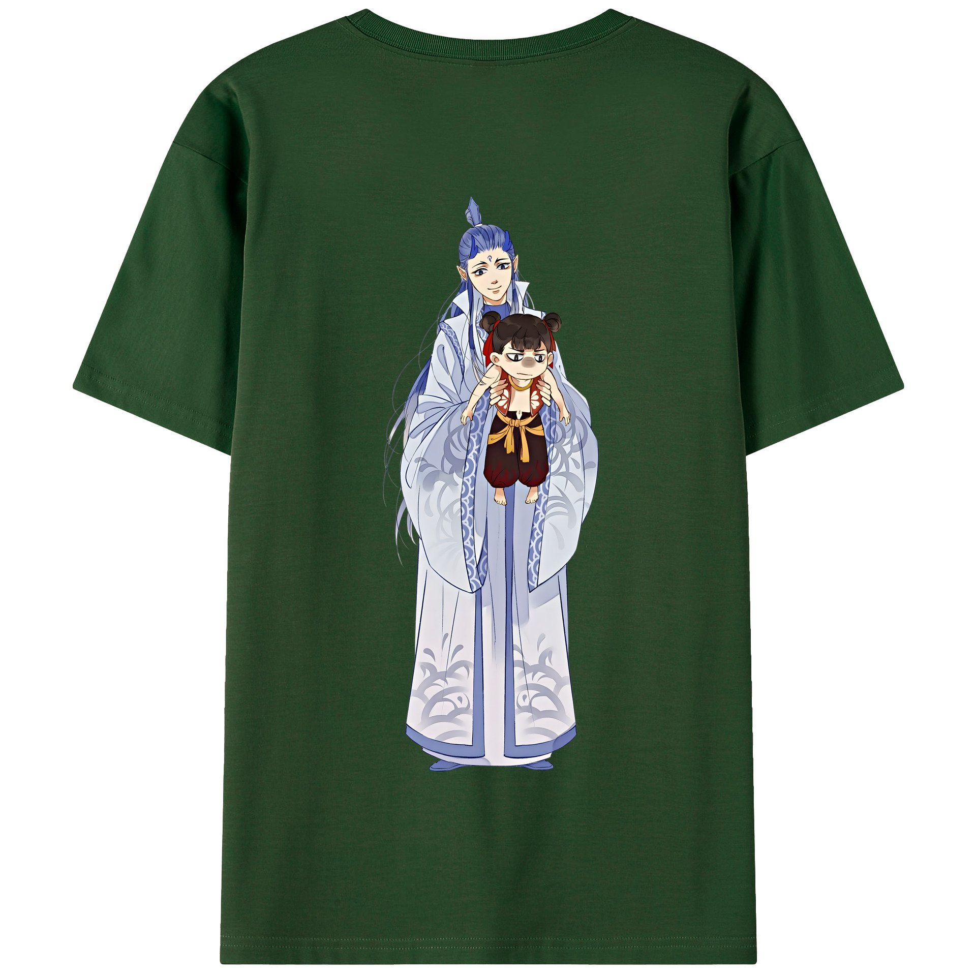 （画像用） Ne Zha 2 ナタ 魔童の大暴れ 綿100％半袖Tシャツ（背面プリント）
